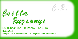 csilla ruzsonyi business card